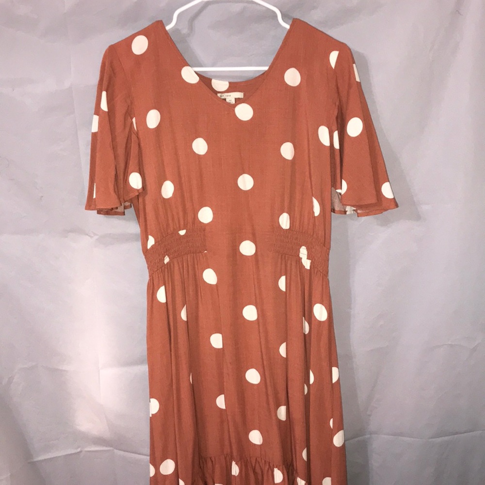 High-low polka dotted dress 😻